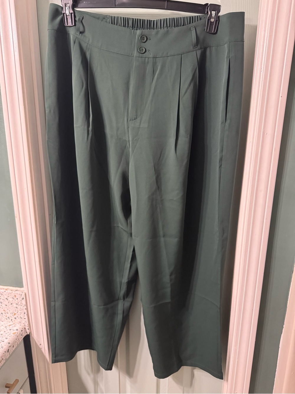 HALARA Forest Green High-Rise Straight Leg Suit Pants - Picture 6 of 9